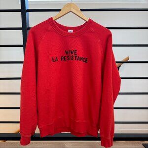 Clare V “Vive La Résistance” Red Sweatshirt Sz L